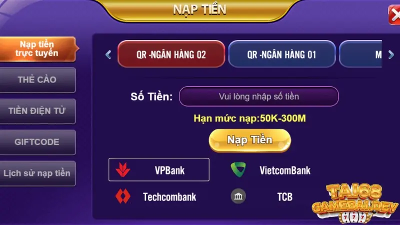 Nạp tiền trực tuyến